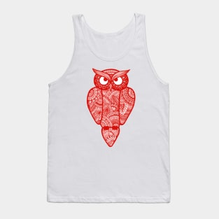 Owl (red) Tank Top